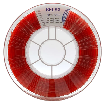 RELAX пластик 1,75 REC прозрачно красный 0,75 кг