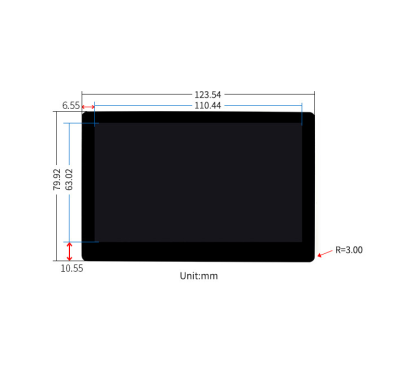 Сенсорный емкостный AMOLED дисплей Raspberry Pi Waveshare, HDMI, 960x544, 5"