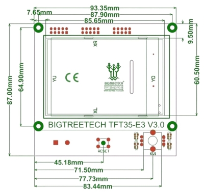 Дисплей сенсорный 32 бит BIGTREETECH TFT35 V3.0