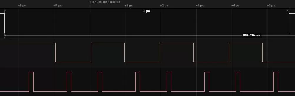 Передача одного байта информации на сдвиговый регистр